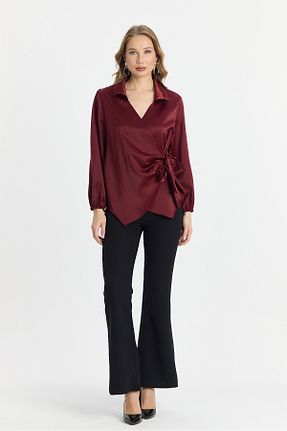 بلوز زرشکی زنانه ساده OQQA - کد 898238545