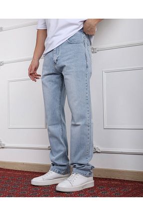 شلوار جین فیروزه ای مردانه پاچه لوله تفنگی More - کد 898240964