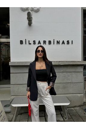 کت بلیزر مشکی زنانه بافتنی Ekim Store - کد 898243118