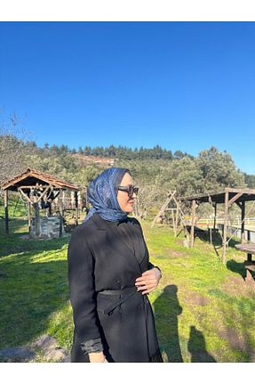 شال سرمه ای زنانه پنبه ای Modechic Collection - کد 894222199