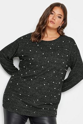 بلوز سایز بزرگ مشکی زنانه سایز بزرگ Stil Diva - کد 845603303