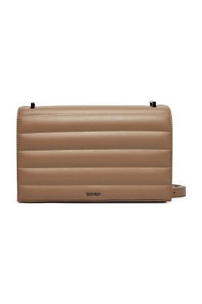 کیف دوشی بژ زنانه چرم مصنوعی Calvin Klein - کد 846244840