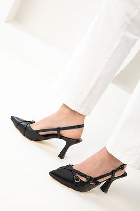 کفش پاشنه بلند کلاسیک مشکی زنانه چرم مصنوعی SOHO - کد 896847942
