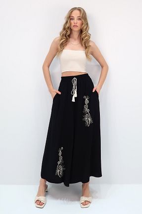 شلوار مشکی زنانه بافتنی Trend Alaçatı Stili - کد 897430953