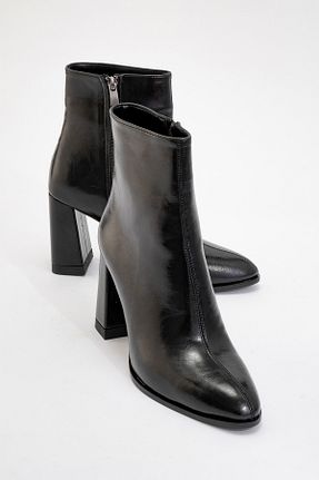 بوت / نیم بوت مشکی زنانه چرم مصنوعی luvishoes - کد 376091878