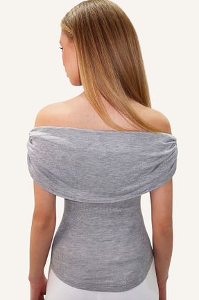 بلوز طوسی زنانه ساده Trend Alaçatı Stili - کد 891517703