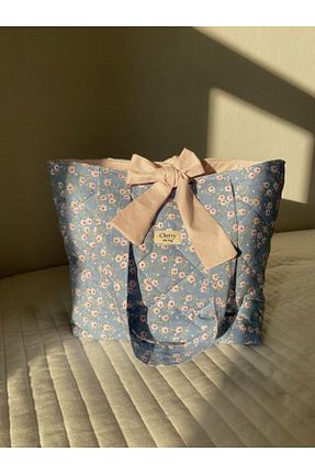 کیف دوشی آبی زنانه پارچه ای Cherry tote bag - کد 896941418