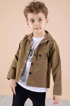 پیراهن قهوه ای بچه گانه رگولار Cansın Mini - کد 897844252