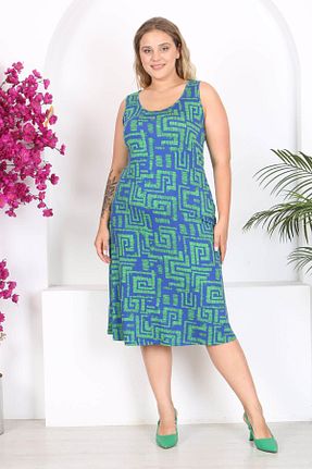 لباس سایز بزرگ آبی زنانه ویسکون Mooi XXL - کد 840187364