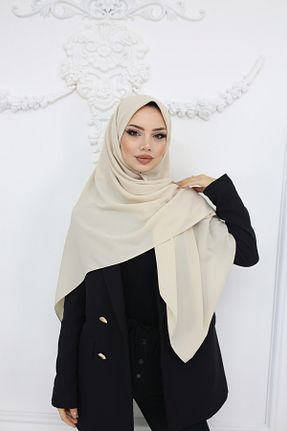 روسری طوسی کرپ ساتن ابریشم HAR-UM Ticaret - کد 897004655