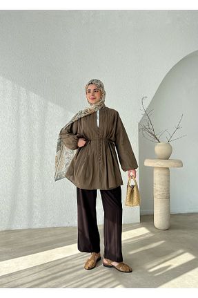 پیراهن سبز زنانه اورسایز MODA AKSA - کد 897029979