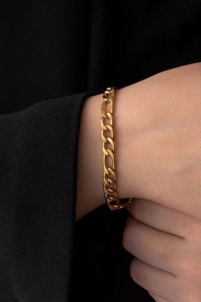 دستبند استیل (فولاد) طلائی زنانه استیل ضد زنگ ByFlorya Jewelry - کد 804156235