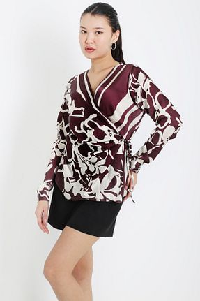 بلوز قهوه ای زنانه طرح دار YORSSTYLE - کد 883247939