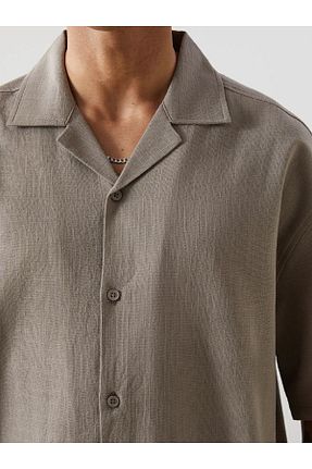 پیراهن قهوه ای مردانه Loose LC Waikiki - کد 897112646