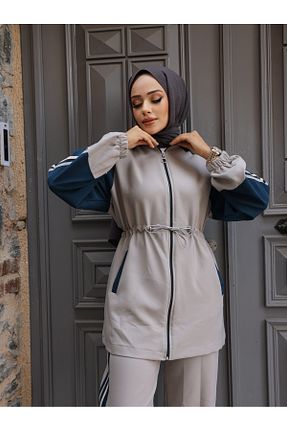 ست گرمکن حجاب طوسی زنانه رگولار Wovi Moda - کد 856893586