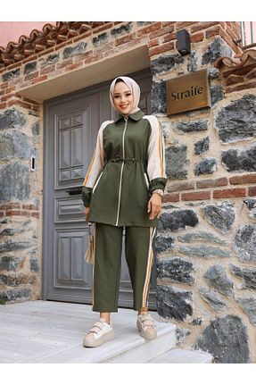 ست گرمکن حجاب خاکی زنانه رگولار Wovi Moda - کد 856892529
