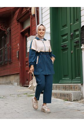 ست گرمکن حجاب سرمه ای زنانه رگولار Wovi Moda - کد 856899677