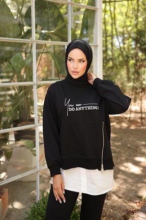 ست بالاتنه و پائین تنه حجاب مشکی زنانه رگولار Wovi Moda - کد 850995528