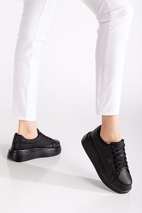 کفش اسنیکر مشکی زنانه بند دار SUİNS SHOES - کد 897064211