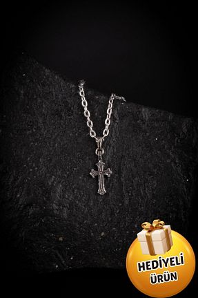 گردنبند جواهر متالیک زنانه روکش نقره Piercing Market Steel & Silver - کد 788709466