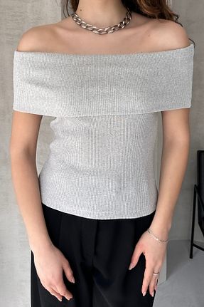 بلوز طوسی زنانه رگولار New Now - کد 897082162