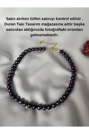 گردنبند مروارید مشکی مروارید آب شیرین DURAN TAKI TASARIM - کد 795688942