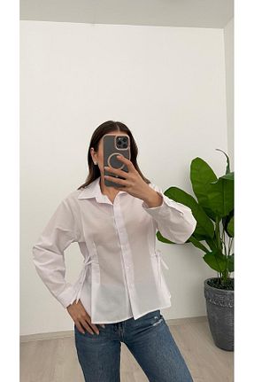 پیراهن سفید زنانه رگولار Nazline - کد 897123045