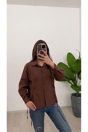 پیراهن قهوه ای زنانه رگولار Nazline - کد 897091796