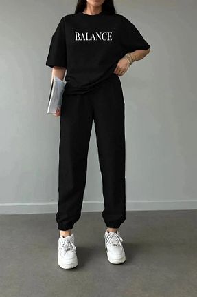 ست بالاتنه و پائین تنه مشکی زنانه بافتنی YOHO SPORT - کد 897093144