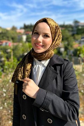 شال قهوه ای زنانه پلی استر Armine - کد 778134411