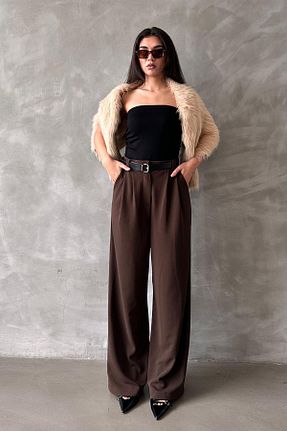شلوار قهوه ای زنانه پلی استر Madmext - کد 897156786