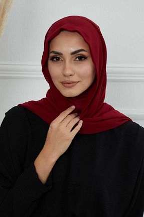 شال زرشکی زنانه شیفون Aisha
