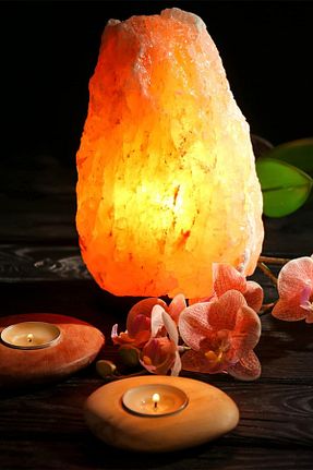 چراغ مطالعه / رومیزی نارنجی سنگ کریستال Soillium - کد 897136711