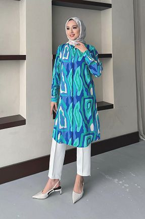 تونیک فیروزه ای زنانه بافتنی MODAQU - کد 897193155