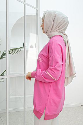 تونیک حجاب صورتی زنانه بافتنی LOCCO - کد 897192362