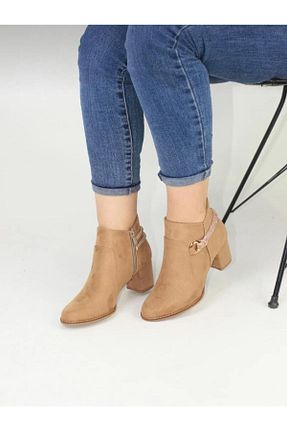 بوت / نیم بوت بژ زنانه جیر BSY COLLECTİON - کد 897196823
