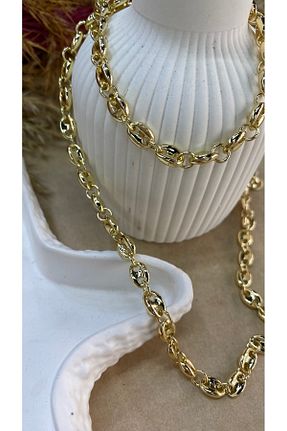 گردنبند استیل ( فولاد ) زرد استیل ضد زنگ Gold Garden - کد 897259334