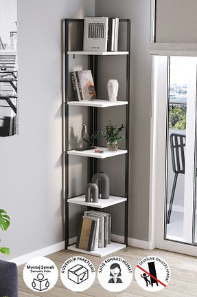 قفسه کتاب سفید 180 سانتی متر Bofigo - کد 897956896