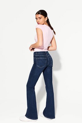 شلوار جین آبی زنانه رگولار Bershka - کد 897213019