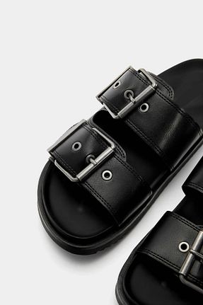 دمپائی مشکی زنانه چرم مصنوعی Stayil Shoes - کد 897802575