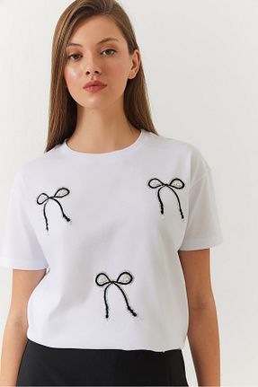 تیشرت سفید زنانه Straight Bianco Lucci - کد 897252523