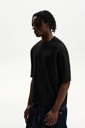 تیشرت مشکی مردانه Relaxed Bershka - کد 885092742