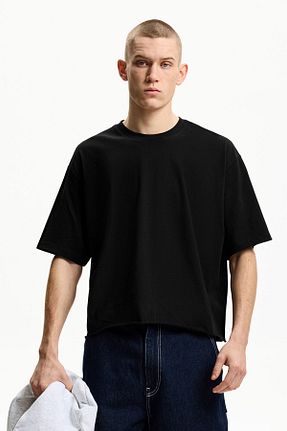 تیشرت مشکی مردانه Relaxed Bershka - کد 891365945