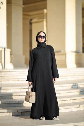 ست بالاتنه و پائین تنه حجاب مشکی Relaxed NS Moda - کد 897260028
