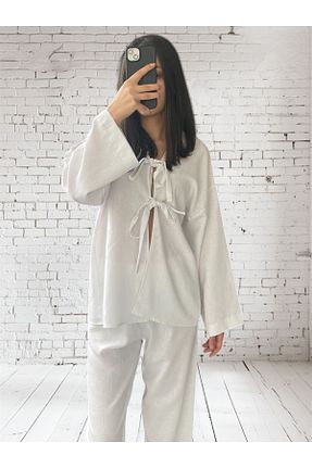 ست لباس راحتی سفید زنانه ساده Siyay - کد 897245325