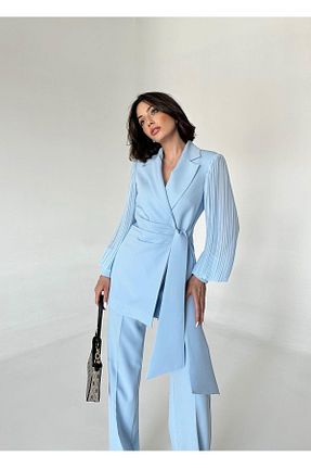 ست بالاتنه و پائین تنه آبی زنانه بافتنی Vuntal BUTİK - کد 835943812