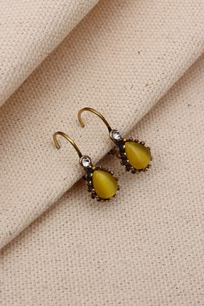 گوشواره جواهر متالیک سنگ طبیعی Süspüs Accessories - کد 897251372