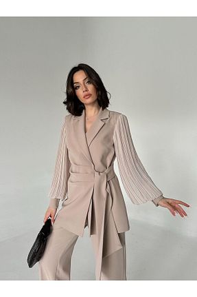 ست بالاتنه و پائین تنه قهوه ای زنانه بافتنی Vuntal BUTİK - کد 827158785