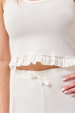 ست لباس راحتی سفید زنانه ساده VOLT CLOTHİNG - کد 897256933