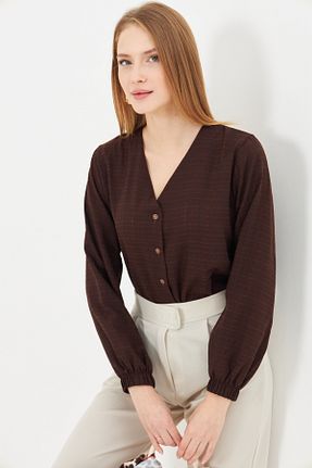 پیراهن قهوه ای زنانه رگولار armonika - کد 883922785